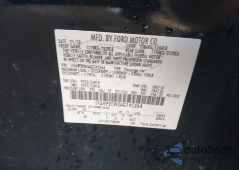 2010 Ford Taurus Sel from USA, damaged, VIN 1FAHP2EW3AG145264
